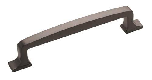 Image of Amerock | Cabinet Pull | Graphite | 5-1 /16 inch (128 mm) Center to Center | Westerly | 1 Pack | Drawer Pull | Drawer Handle | Cabinet Hardware