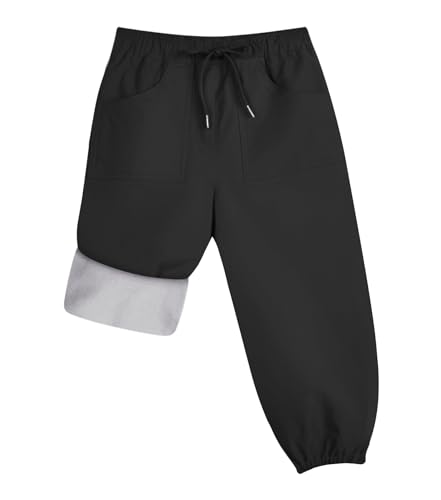 Lista de Ropa impermeable y de nieve para Niña - los preferidos. 42 QBK - Pantalones de nieve para niños pequeños con forro polar impermeable para niños y niñas, Negro, 3 Años