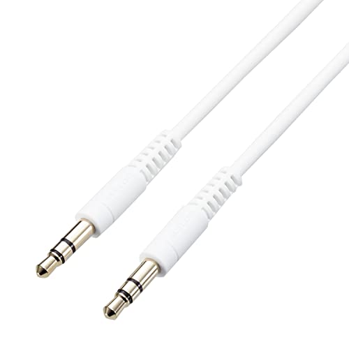 エレコム オーディオケーブル ステレオミニプラグ 1.5m やわらか AUX ケーブル 3.5mm ホワイト AX-35MY15WH