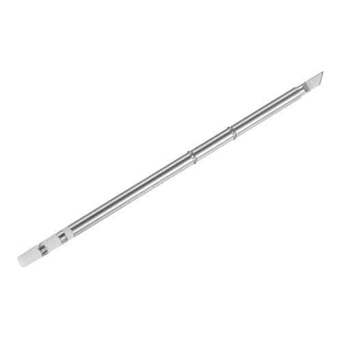 Image of HARFINGTON Soldering Iron Tips T12-K 4.5mm Tip Width Nickel-Plated Knife Tip Fast Heat up Solder Replacement Tip for Fine welding, Electrical Solder Station, Silver Tone