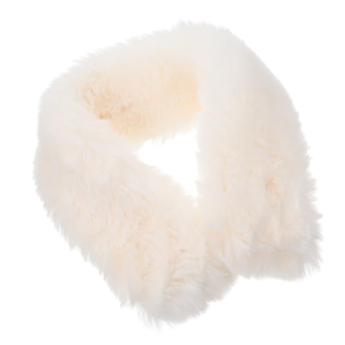 Toyvian Bufanda de Felpa Color Marfil Niña, Calentador de Cuello a Prueba de Viento, Pañuelo Cálido y Suave para Invierno, Bufanda de Montar Unisex, Accesorio Térmico para Frío Invierno