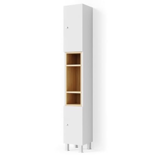 Vicco Badschrank Aquis, Weiß, 30 x 190 cm, zur Aufbewahrung im Badezimmer und kombinierbar mit Aquis