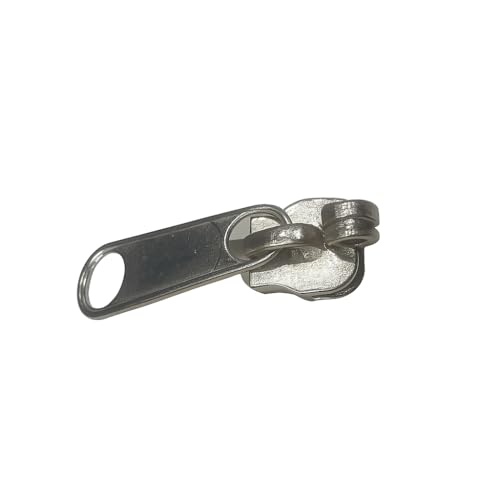 Image of Durable Zip Runner for Bag Zip 3 Sizes No. (5, 8, 10) Each Size 3 Runners (Pack of 9) | Smooth Metal Slider for Bags, Purses, Jackets & Luggage | Zip Puller Replacement
