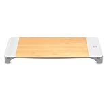 Miraval Monitor-Ständer mit Kabelloser Ladefläche, 57,5 x 17,6 x 5,6 cm, USB-C Anschluss, 15W Ladefunktion, Stifthalter, USB-A Anschluss (Weiß)