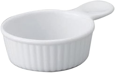 Set of 10 Western Tableware Accessories with White Handle, Mini Gratin (12.5 x 8.9 x 3.6 cm), Western Tableware, Cafe, Restaurant, Coffee, Commercial Use, Hotel