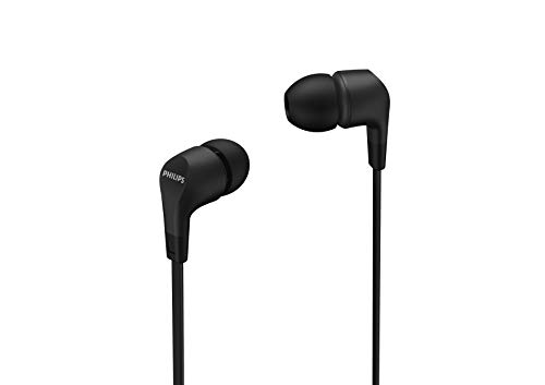 Philips cuffie con cavo/controlli integrati, audio nitido, bassi potenti, tenuta comoda/cuffie con filo/auricolari con cavo philips tae1105bk/00