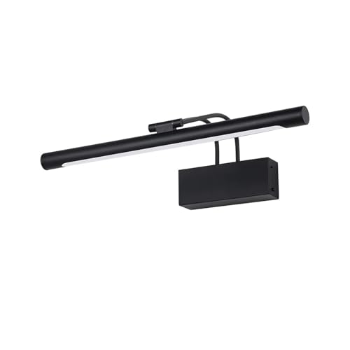 OUHFCASN Lámpara de pared LED, luz exhibición arte, interior inalámbrica recargable por USB, marco imagen negra 40 cm, apliques regulables con control remoto(Black Dimming)