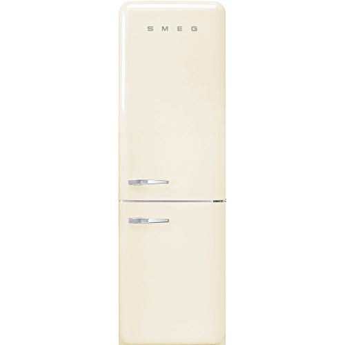 Smeg FAB32 Retro Refrigerator – 50s Style Fridge with Bottom Freezer, No-Frost, LED Display & Lighting, LifePlus Zone, Multi-Airflow – 12.2 cu ft – Cream - Made in Italy
