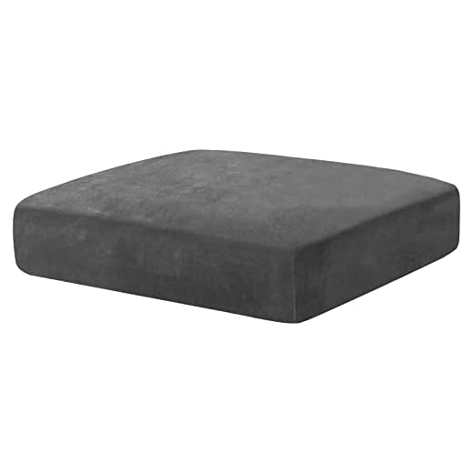 CHELZEN Velluto Coprisedile per divano, Copriseduta Divano Elasticizzato, Soft Cuscino Protezione Divano Sedile Lavabile (1 Posti, Grigio)