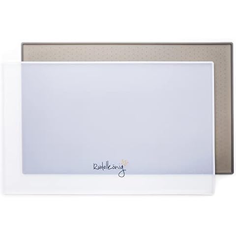 Rudelkönig Napfunterlage für Hunde und Katzen - 48 x 30cm - rutschfeste Futtermatte aus Silikon Cover