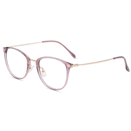 Image of Firmoo Blue Light Glasses, Vintage Overall Round Readers Lightweight Computer Eyewear Frame for Women Men