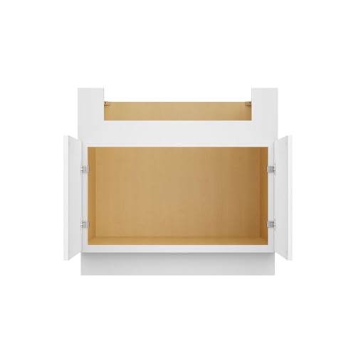 Image of Furinno Shaker Farm Sink Bases Kitchen Cabinet, Ready to Assemble, 24 D x 36 W x 34.5 H, White