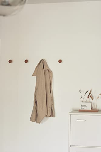 anaan Mushroom Wall Hooks Wood Round Coat Hook Wooden Hangers for Clothes Scarf Hat Bag Towel Wall Mounted for Hallway Kitchen Bathroom and Bedroom Decoration Design (Set of 4 Beech) - Image 4