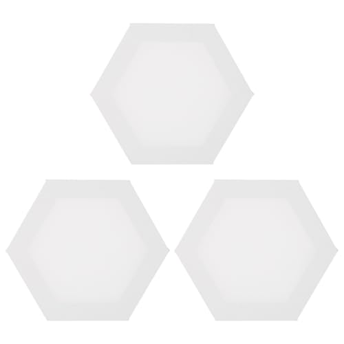 Lienzo hexagonal blanco con marco de madera resistente en pack de 3 para proyectos creativos 2