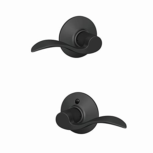 Image of SCHLAGE F10 Acc 622 Accent Door Lever, Hall & Closet Passage Lock, Matte Black (Pack of 4)