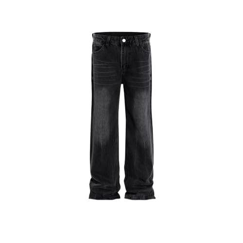 Worn Out Long Pants, Unisex High Street Washed Straight Leg Jeans for Both Men and Women