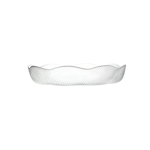 GLigeT Cesta de Frutas Plato de Fruta Hecho de Vidrio, Plato de Fruta con Borde Dorado, Plato Decorativo Esmerilado, Adecuado for el hogar, Cocina, Hotel, Restaurante Tazón de Frutas(Transparent)