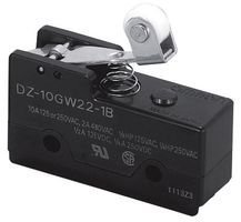 Omron Industrial Automation Microswitch, Short Hinge, Dpdt, 250V, 10A - DZ-10GW22-1B