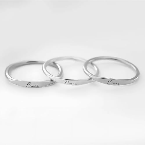 Personalized Name Ring for Women Mother's Day Custom Gift Engraved Mom Stacking Dainty Ring Matching Friend Bridesmaids Promise Grandma Jewelry Gift2