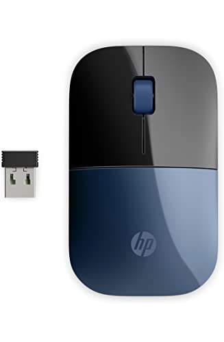 HP Z3700 - Ratón Inalámbrico (1200 PPP, 2 Botones y Rueda de Desplazamiento, Tecnología LED Azul, Batería 16 Meses Duración, Windows), Color Azul Lumiere