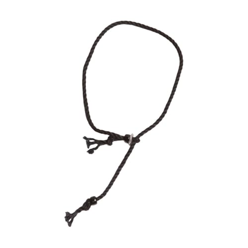 [ビビファイ] シルバー ブレスレット コイン 50 Sen Coin Beads & Cotton Cord Bracelet (BLACK)