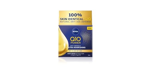 NIVEA Q10 Power Anti‑Wrinkle Regenerating Night Cream with Creatine & Hyaluronic Acid – Firming, Revitalizing Night Facial Moisturizer, 50 ml