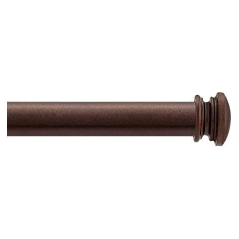 Deco Window 25/22 MM Adjustable 132 cm to 365 cm Brown Curtain Pole/Rod for Windows & Door Curtains with Endcap Round Finials & Brackets Set Cover