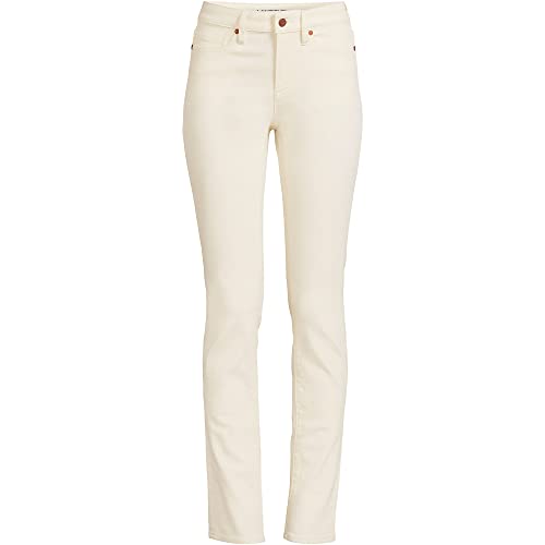 Lands' End Womens Recycled Denim MR Straight Leg Jean Natural Regular 12 323