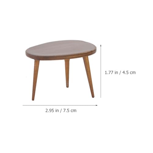 Ibasenice 9S155C51955AS00315BIMU3 2Pcs Mini Triangle Coffee Table Wood Miniature 1 12 Scale Coffee Table Decoraciones Para Salas De Casa Doll House Layout Scene Tiny House Table Chair Kiri Child Birch Computer Desk thumb #4