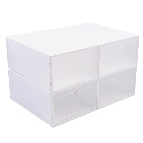 Paquete de 20 cajas de almacenamiento apilables transparentes para zapatos con tapas, protege tu calzado, diseño que ahorra espacio, contenedores transparentes para una fácil visualización