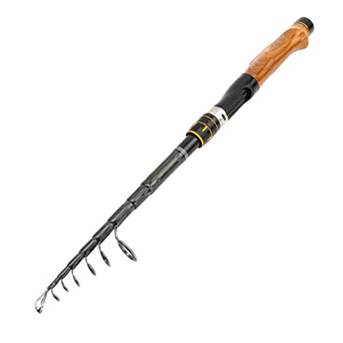Barda giratoria de Carbono Fibra de Carbono Polo de Pesca telescópica portátil 1.8m, Equipo de Pesca