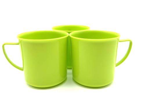 Kimmel Lot de 3 tasses de 330 ml en plastique - Vaisselle pour enfant - Vert citron
