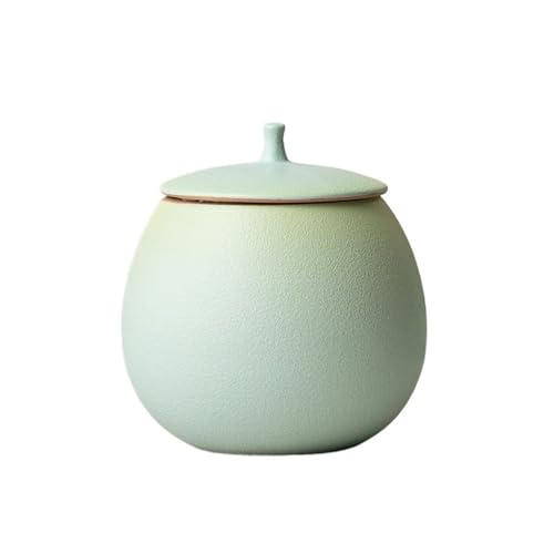 Recipiente de cerámica para té Recipiente de cerámica verde for té con tapa sellada. Ideal for guardar café, hierbas, azúcar, especias y frutos secos Recipientes para alimentos para la cocina