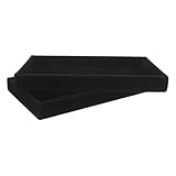 VILLFUL 2 Piezas Bandeja Modular para Joyas de Terciopelo Negro, Organizador Apilable para Collares y Pendientes, Diseño Elegante para Tocador o Armario