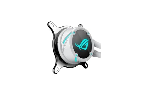 Image of Asus ROG Strix LC 240 All-in-one White Liquid CPU Cooler with Aura Sync, Dual White ROG 120mm addressable RGB Radiator Fans and Reinforced Sleeved tubing
