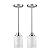 Eidonta 1-Light Mini Pendant Light Fixtures, 2-Pack Modern Hanging Ceiling Light, Adjustable Height, Brushed Nickel Pendant Lighting with Dual Glass for Kitchen Island Bedroom Hallway