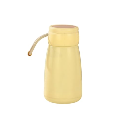 Image of Baskety Small Thermal Coffee Glass Lined Insulated Vacuum Flask for Water & Coffee Dispenser Bottle - 400ml (Yellow)