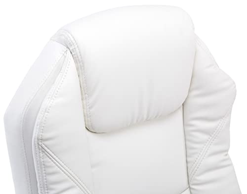 Poltrona Presidenziale E Relax Castle In Similpelle I Sedia Ergonomica Imbottita Con Poggiapiedi, Colore:bianco - Sedia gaming - Immagine 5