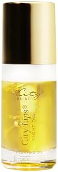 City Beauty City Lips Night Oil - Plump, Hydrate, and Restore Overnight - Anti-Aging Lip Treatment - Conditioning Lip Oil with Hyaluronic Acid & Plant Extracts