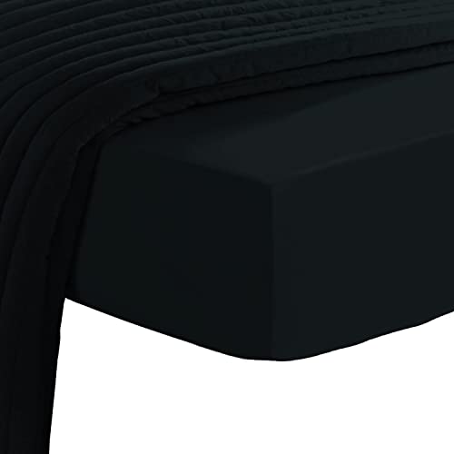 Pizuna Pure Combed Cotton Emperor Fitted Sheets Black