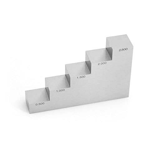 Bloque de Calibración de 5 Pasos en Acero al Carbón 1018 con espesores 0.500" a 2.500" para Medidor Ultrasónico de Espesor miniatura 2