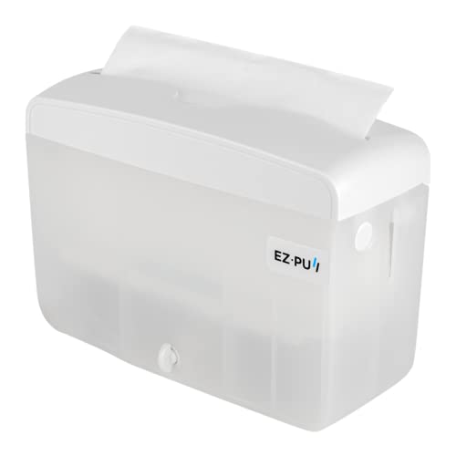 Image of EZbrnd Countertop SLIMFOLD Hand Towel Dispenser for Kitchen /Bathroom /Office /RV /Airbnb, Guest Towel Holder, Pearl White