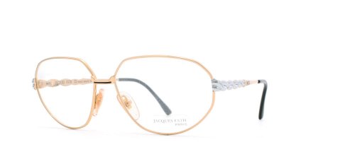 Jacques Fath 91110 JF ET Gold and Silver Authentic Women Vintage Eyeglasses Frame