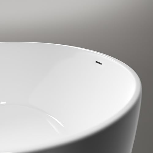 BERNSTEIN Freistehende Badewanne aus Sanitäracryl Wanne mit Doppelwandiger Konstruktion 175 x 100 x 58 cm - 5 Jahre Garantie - Standbadewanne Destino in Weiß glänzend, Acryl-Wanne – Bild 6