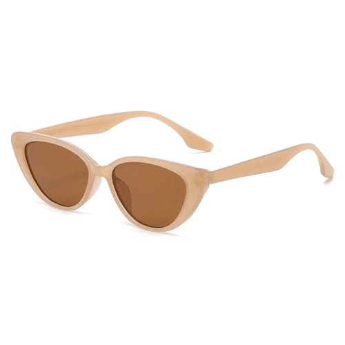 Generisch Gafas de sol de ojo de gato, moda triangular, retro, para mujer, gafas de sol para mujer, UV400, B76, Brown Jelly, Unit size