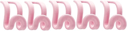 Ganchos de conexión para colgar ropa, 5 unidades, utilizados en armarios, organizadores de ahorro de espacio, 5 unidades, color rosa