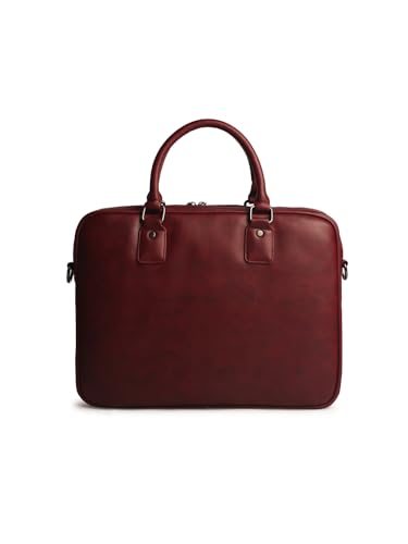 Image of Gauge Machine Professional Vegan Leather Messenger Briefcase Bag for Office |Fits upto 14 /15 / 16 inch Laptop |Separate Padded Laptop Compartment |Water Resistant |Men & Women |16L