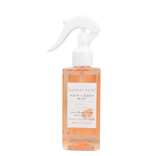 Sunday Rain Mango & Coconut Hair & Body Mist, Refreshing & Fruity, Vegan & Cruelty-Free, 200ml