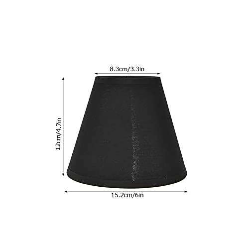 Teror Lampshade,6PCS Fabric Lamp Shade Cloth Clip On Lampshade for E14 Table Chandelier Floor Light Wall Lamp Bedroom Decor, Black - Image 3