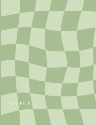 Checkered Notebook: Aesthetic, Checkerboard Pattern, Blank Lined Paperback Notebook Journal, Sage Green Aesthetic, Retro Checkered Notebook